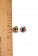 Rainbow Bead Stud Earrings